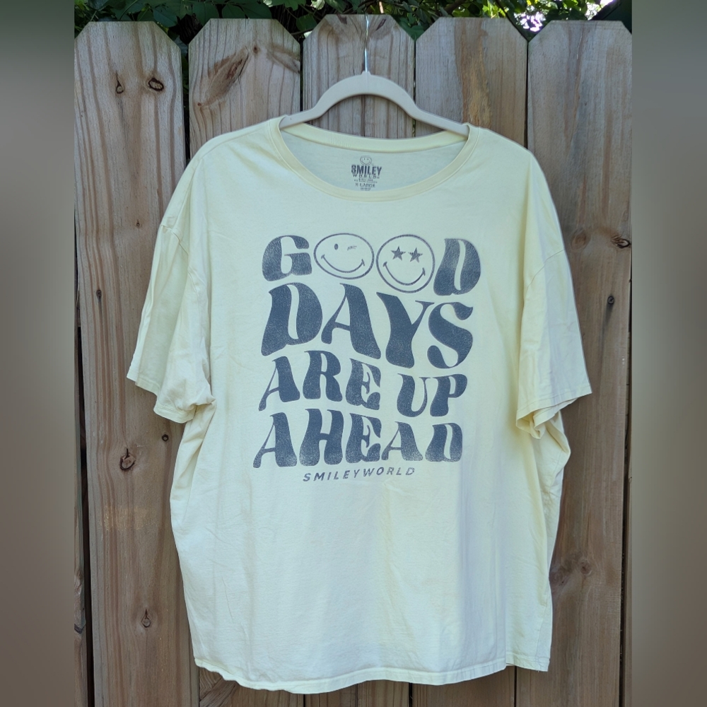 Smiley World Yellow Groovy Retro Tee